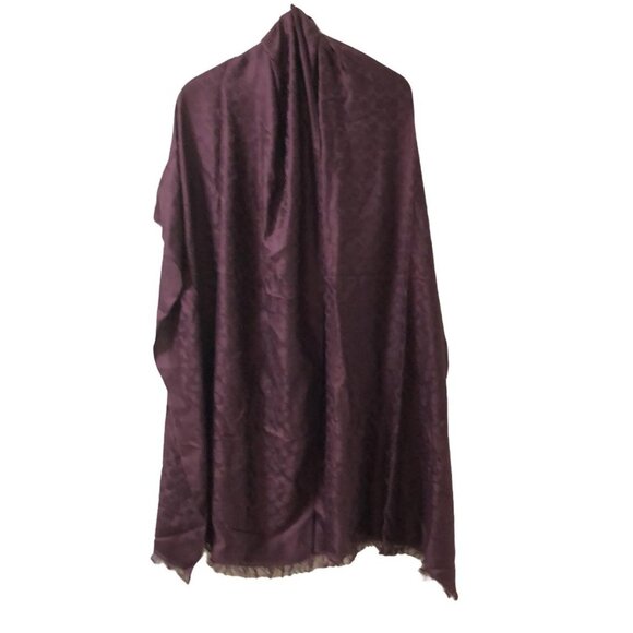 Auth COACH - Bordeaux Silk Cotton Scarf - Picture 1 of 11